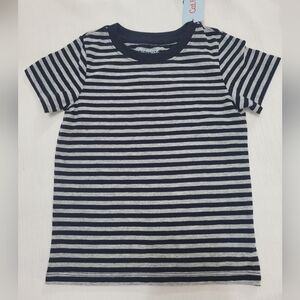 Boys Toddler Black & Grey Striped Shirt Size 2T by Cat & Jack